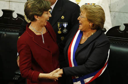 Isabel Allende y Michelle Bachelet