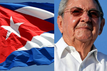 Bandera cubana Raúl Castro