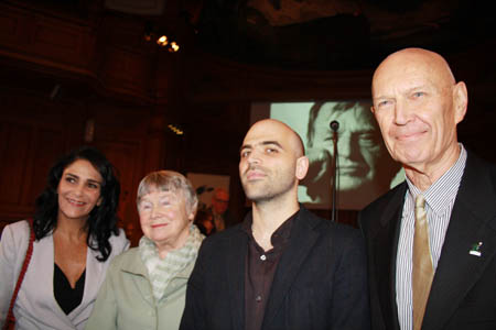Lydia Cacho, Lisbet Palme, Roberto Saviano y Pierre Schori